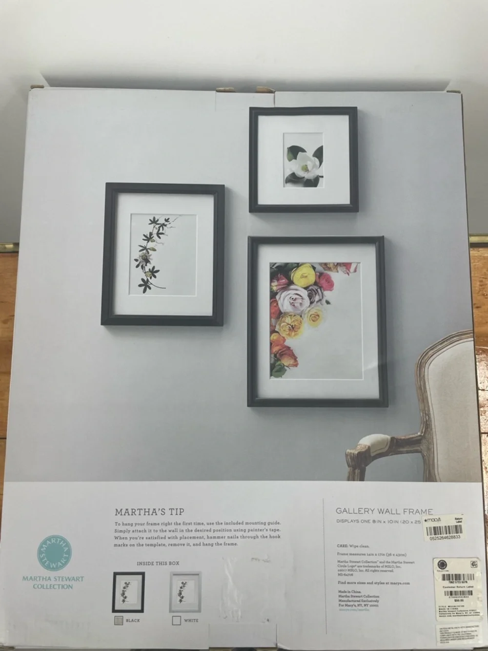 NWT Martha Stewart Gallery Wall Frame Black 8x10 Matted Frame